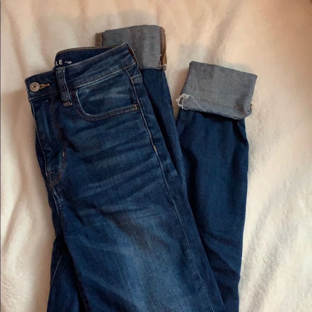 AE high waisted stretch cuffed jeggings